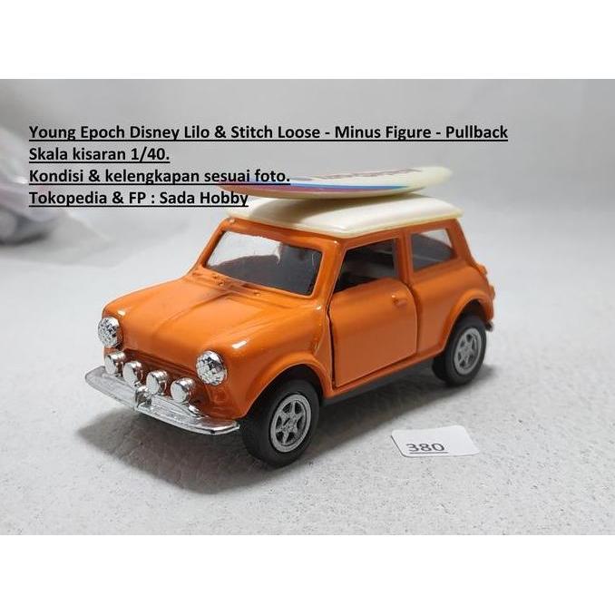 DIECAST MINIATUR YOUNG EPOCH DISNEY LILO AND STITCH MORRIS MINI COOPER ORANGE MINUS UNIT ONLY S2025