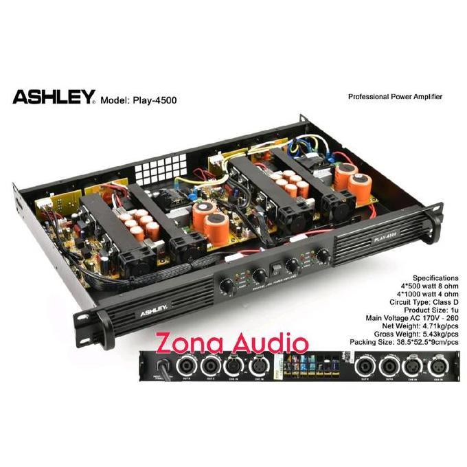 Promo POWER AMPLIFIER ASHLEY PLAY 4500 4 CHANNEL CLASS D ORIGINAL Diskon