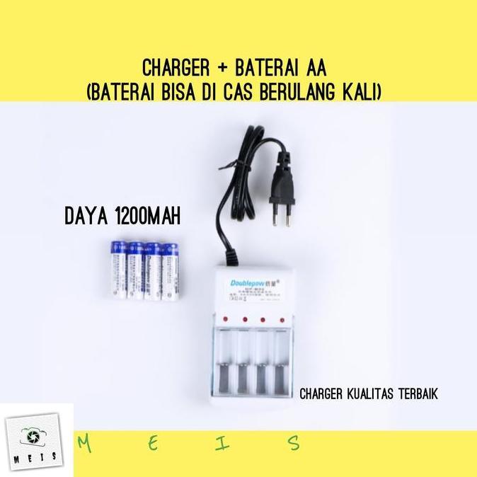 4 Buah Baterai & Charger AA for Nikon L810 L820 L830 L840 B500 Casan Batre