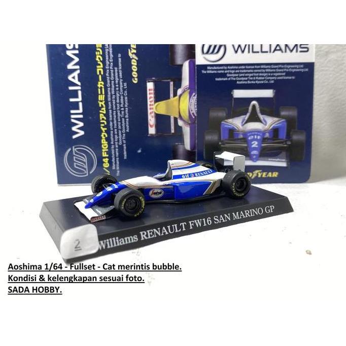 AOSHIMA 1/64 F1 WILLIAMS RENAULT FW16 SAN MARINO GP NO 0 FULLSET S2025