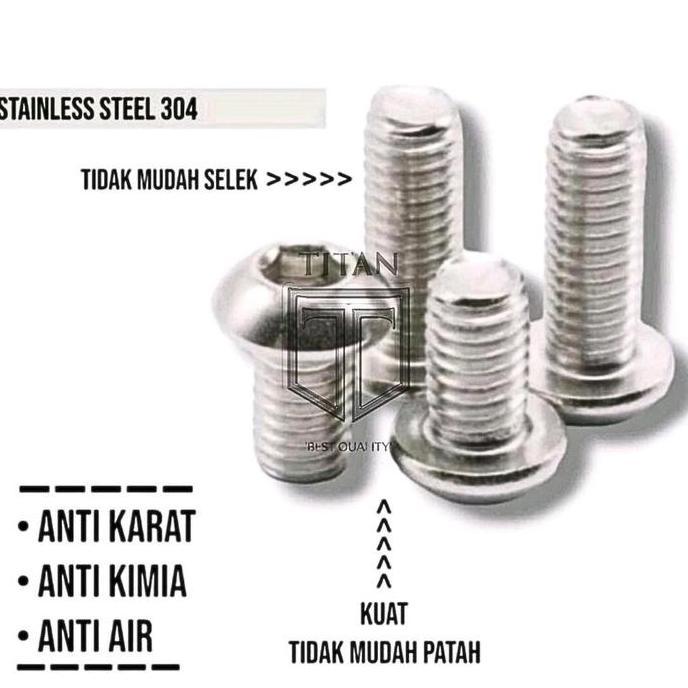 (5PCS) BAUT BUTTON L M3 X 30 / BAUT L STAINLESS STEEL SS304 / BAUT PAYUNG XX27