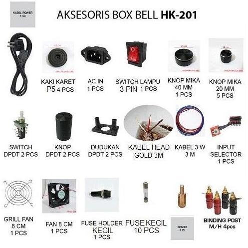 AKSESORIS BOX HK-201 PERLENGKAPAN ISI BOX AMPLIFIER SERI HK201 HK 201