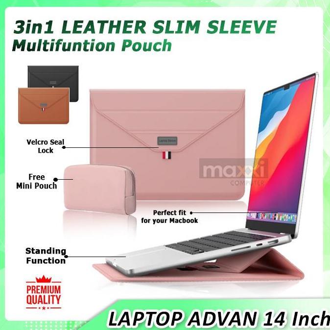 Sleeve Stand Laptop Advan Soulmate Workplus i5 14 Inch Sarung Tas Case