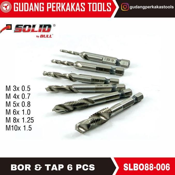 Pilihan - Tap Drill/ Mata Bor Sekaligus Tap 6 Pcs Solid