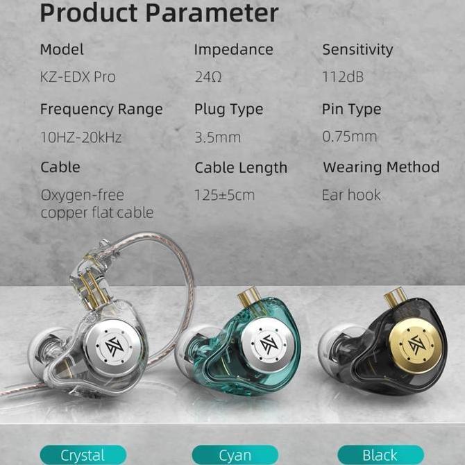 // Kz Edx Pro Iem Earphone With Mic In Ear Monitor Stage Basshead 1Dd //