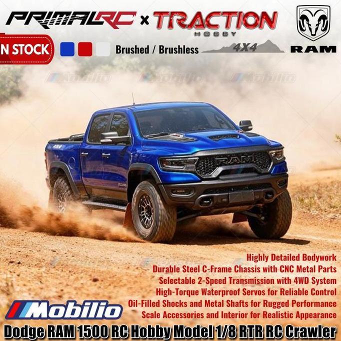 [terlaris] Traction Hobby PrimalRC Dodge RAM 1500 Remote Control Hobby Model 1/8 Scale RTR RC Crawle