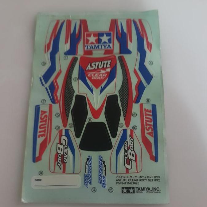 tamiya sticker astute clear body