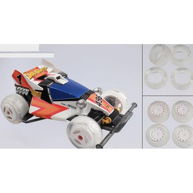 REP TAMIYA BAN DASH CLASSIC / TIRES DD SLICK WITH LETTERING TRANSPARAN