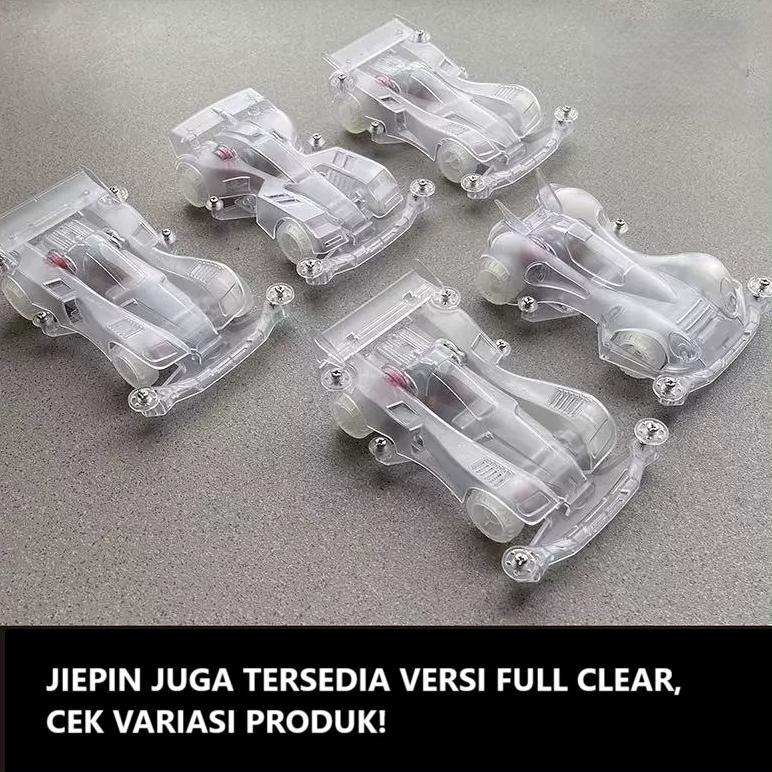 Ready Mainan Mobil Mini 4wd Rep. Tamiya Merk Jiepin Super 1 Full Clear Series - Magnum Saber Full Cl