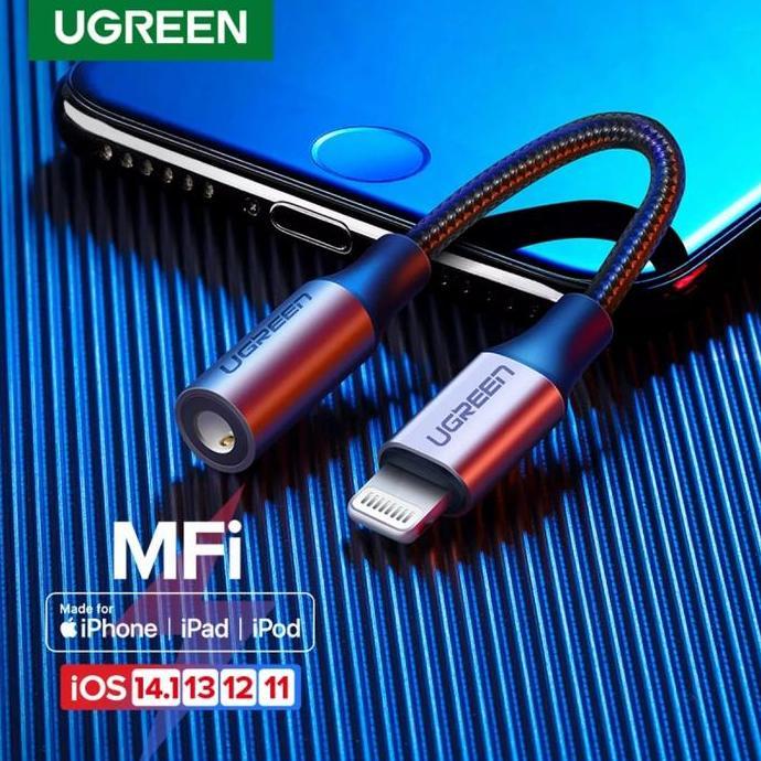 Ugreen Iphone Converter Lightning Mfi to Aux 3.5mm Support Mic Audio