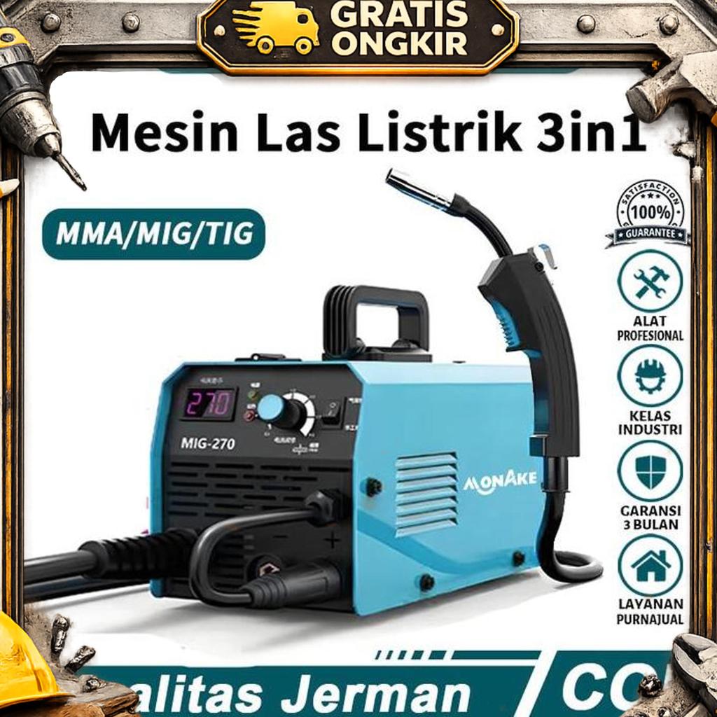 Monake Jerman Mesin Travo Las Listrik  Mig 150A Inventer  Welding Machine Listrik 450 Watt Mma 120A 