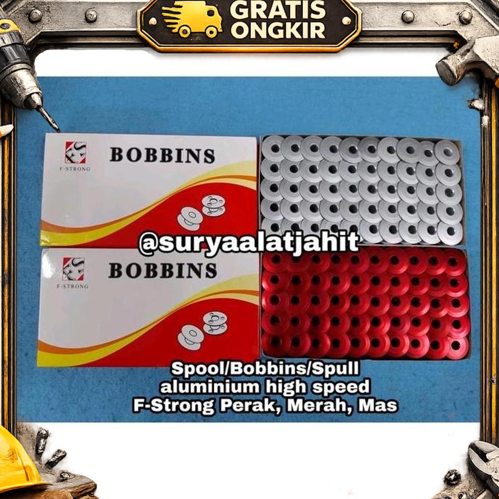 Spool Aluminium Hs F-Strong Perak|Mas|Wrn @100Pcs =Rp.150.000| 1Kotak
