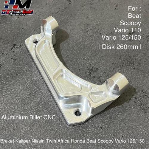Breket Kaliper Nissin Twin Africa Honda Beat Scoopy Vario Disk 260mm