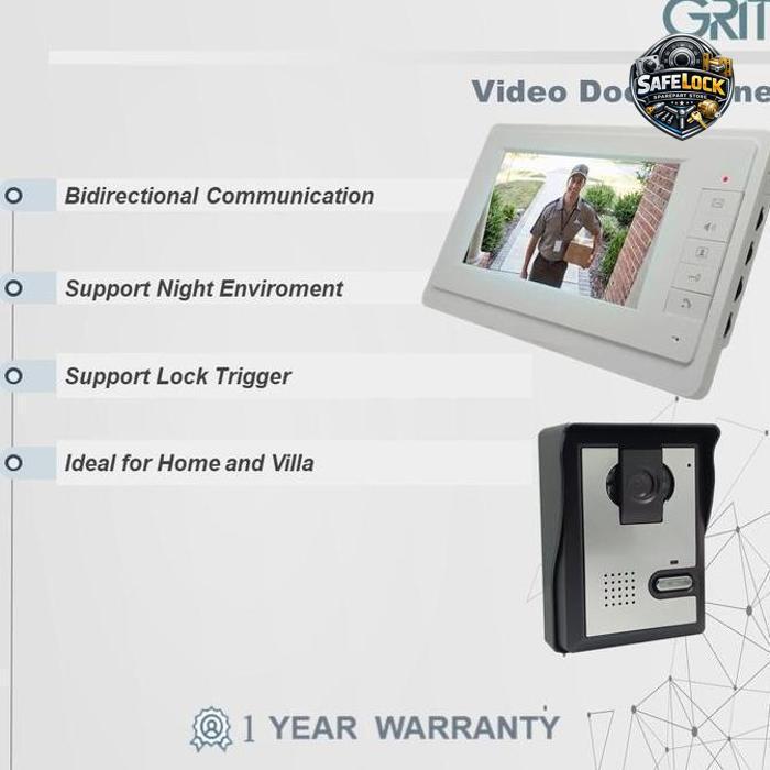 Video Door Phone Intercom Pintu System Rumah Villa Apartment