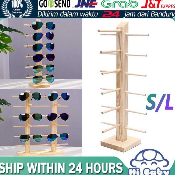 VENOMDRUMB Rak Kacamata Kayu Display Tempat Pajangan Kacamata Kayu Glasess Rack