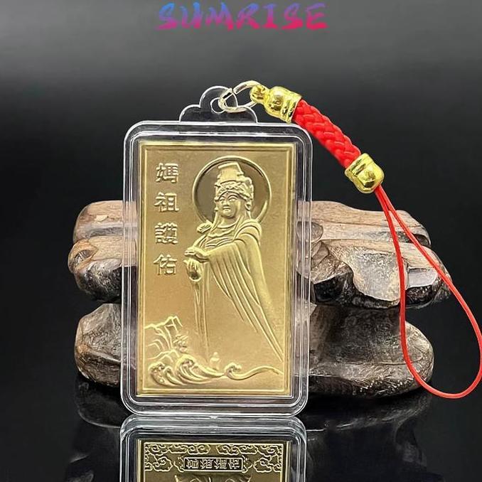 CAONAMBERONE Gantungan Kunci MaZu Goldcoin Koin Keychain Ornamen China Money Amulet Asli Gantungan K
