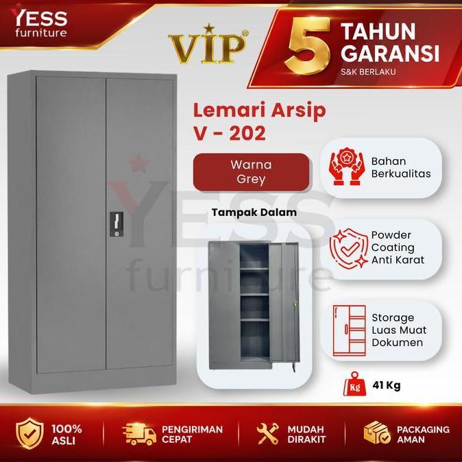 HARGA DISC - Lemari Kantor Lemari Arsip Besi 2 Pintu Swing Lemari VIP V 202