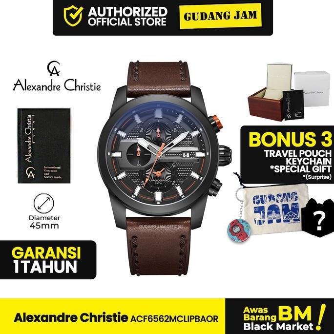 Jam Tangan Alexandre Christie Pria AC 6562 MCL AC 6562 MC AC6562MC AC 6562 Strap Leather