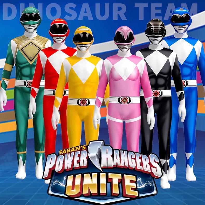 Kostum Cosplay Power Rangers Pria Dewasa Zentai Bodysuit Kostum Halloween Superhero Karnaval Diskon