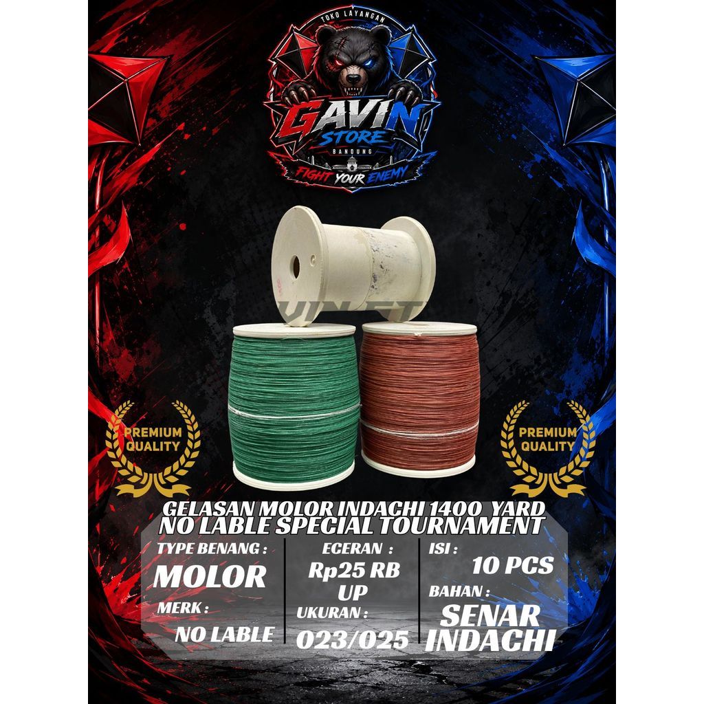 Gelasan Molor 020/022  NO LABLE 1400 Yard Bonit - SENAR  INDACHI + DOUBLE SILICON