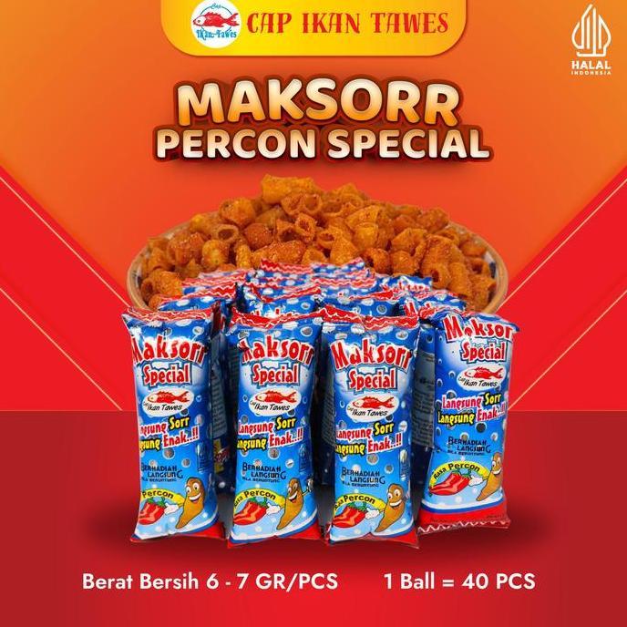 Bolehh- [Rentengan] Maksorr Percon Special Cap Ikan Tawes 1 Ball (Isi 40 Pcs)