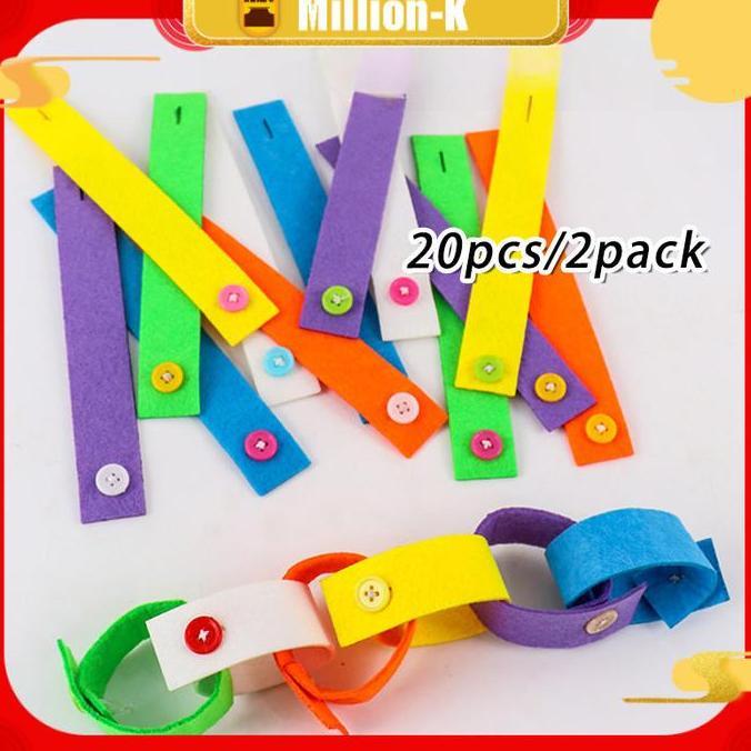 DHIEMUSH 20Pcs Belajar Kancing Mainan / Kancing Flanel / Edukasi Mengancing Flanel Anak Montessori