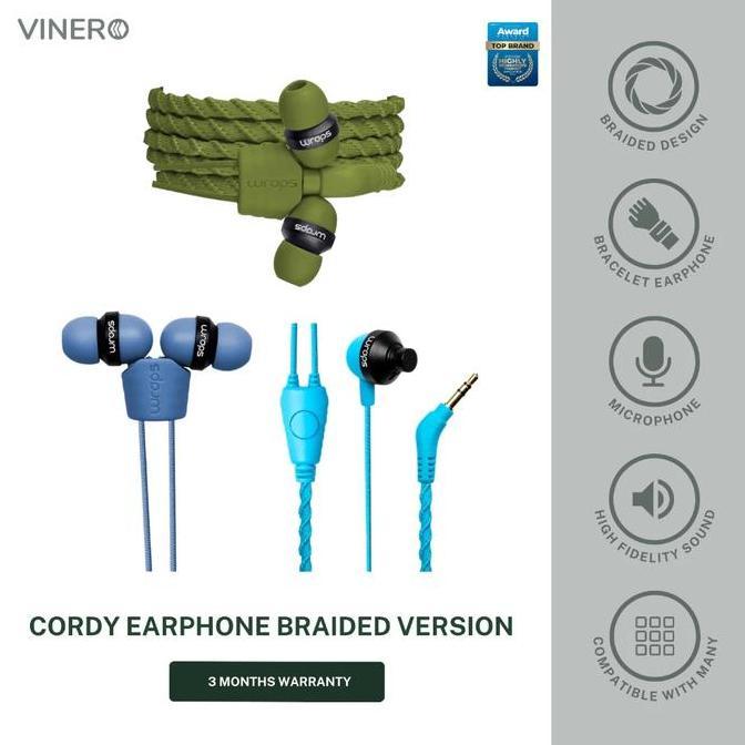 Cezu - Vinero Cordy Wraps In Ear Earphone Braided Hifi Sound Quality Magnetic Microphone