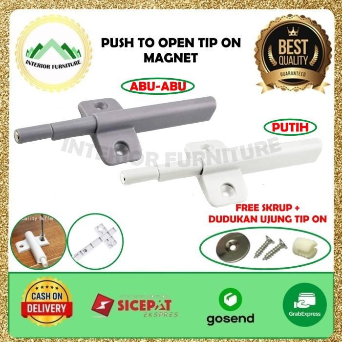 Catches Damper Ring Push Open Magnet Tip On Magnet Push To Open Lemari - Putih