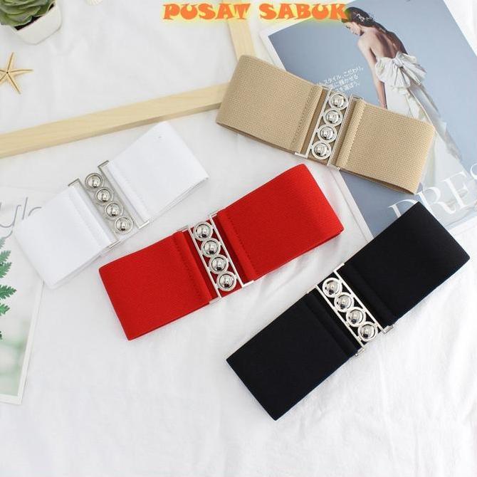 Belt Sabuk Wanita Pita Obi Karet Ikat Pinggang Fashion Gesper Cewek Korea Oby Besar Jumbo Big Women
