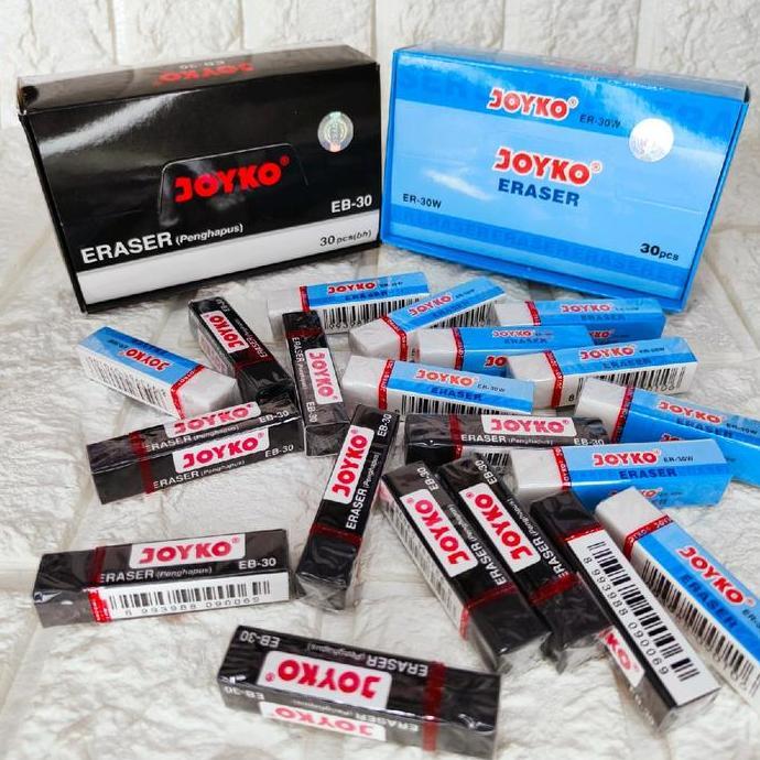 Farariskyy71 - Penghapus joyko 1 pack 30 pcs ukuran sedang penghapus pensil hitam dan putih