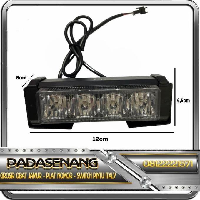 Incar- Lampu Led Strobo Polisi/Strobo Set/Strobo 4 Titik/Strobo Motor Mobil+.