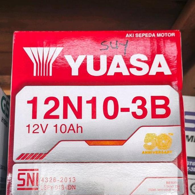>>>>>] AKI BASAH YUASA 12N10-3B 10Ah 12V AKI MOTOR VIAR YUASA ORIGINAL