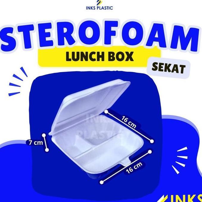 Secnd- Sterofoam Styrofoam Gabus Makanan Lunch Box Sekat
