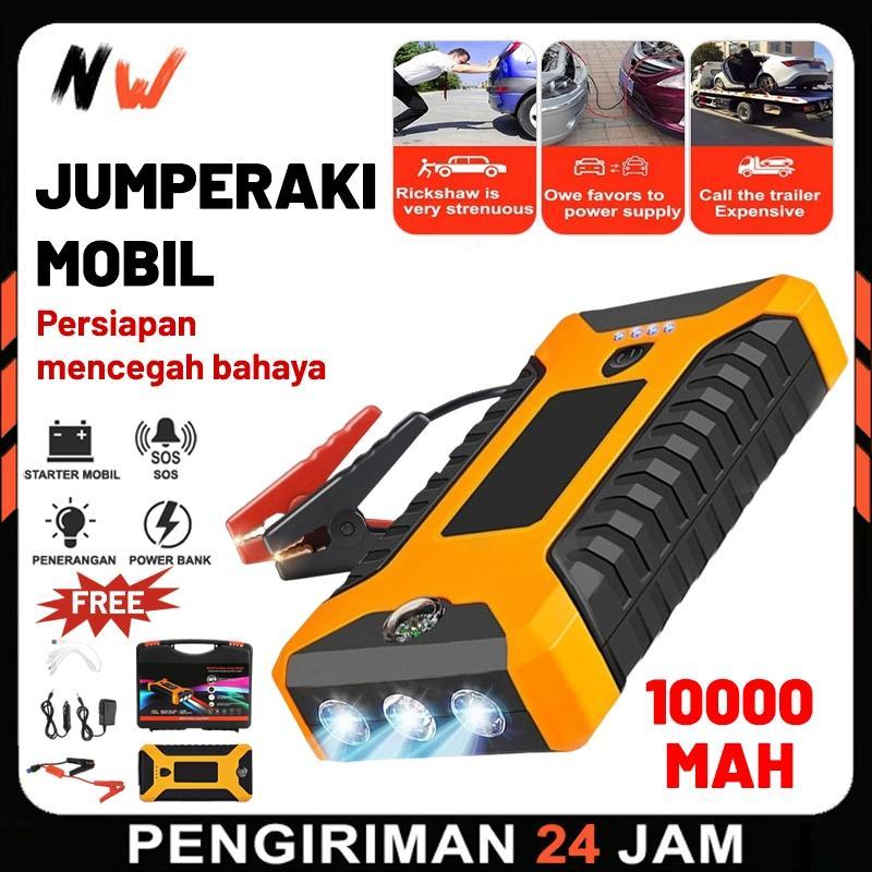10000Mah Jumper Aki Starter Mobil Motor Portable Powerbank Jumper Aki Mobil Portable