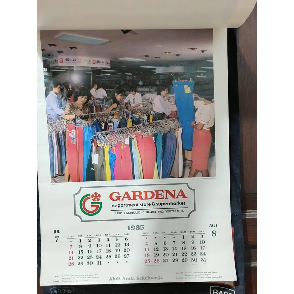 KOLEKSI KALENDER LAMA KALENDER JADUL KALENDER TAHUN 1985 GARDENA YOGYAKARTA