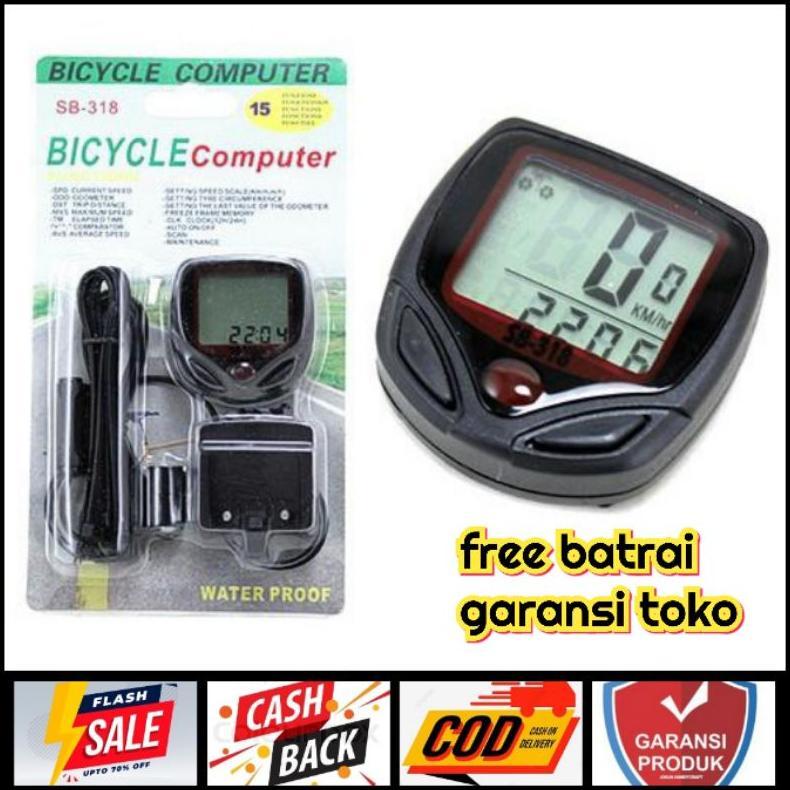 Speedometer sepeda Sunding Waterproof Spedometer sepeda original sunding red sunding Diskon