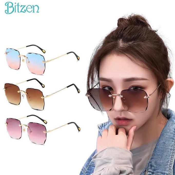 Kresome_Store - Kacamata Bitzen Bz10 Fashion Metal Pria Wanita Sunglasses Lensa Eyewear