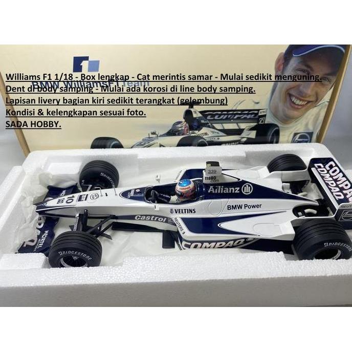 OFFICIAL WILLIAMS F1 BMW FW22 NO 10 JENSON BUTTON 1/18 FORMULA ONE SADHO