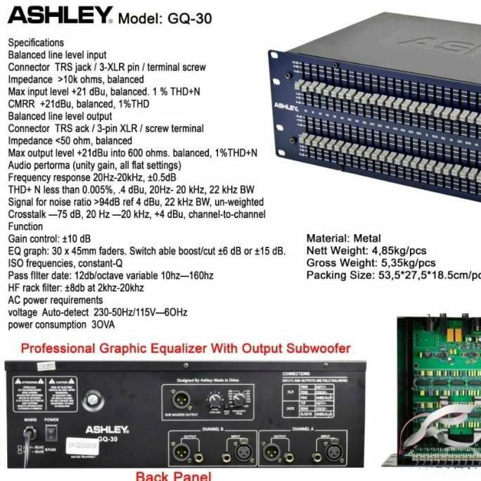 EQUALIZER ASHLEY GQ-30 PLUS SUBWOOFER ORIGINAL