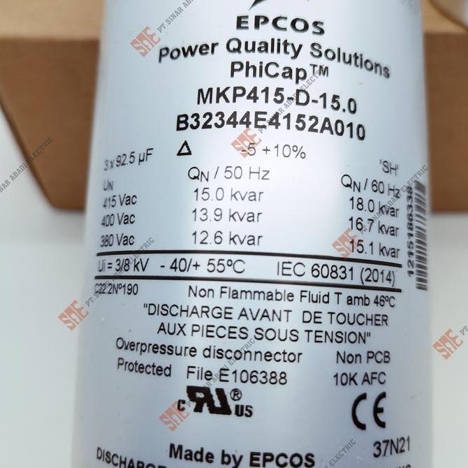 Capasitor Kapasitor AC 10 / 15 / 20 / 25  kvar / Epcos MKP 415