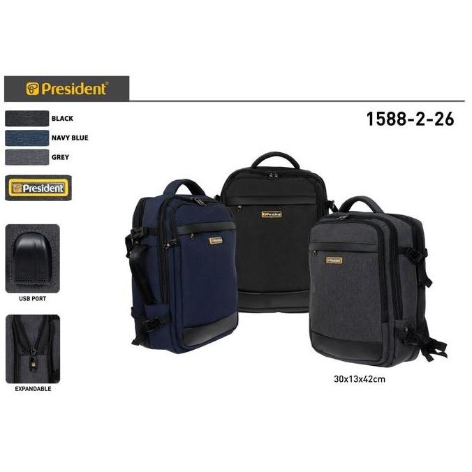 Pilihan - Tas Ransel President 1588 Backpack Laptop Pria Wanita Anti Air