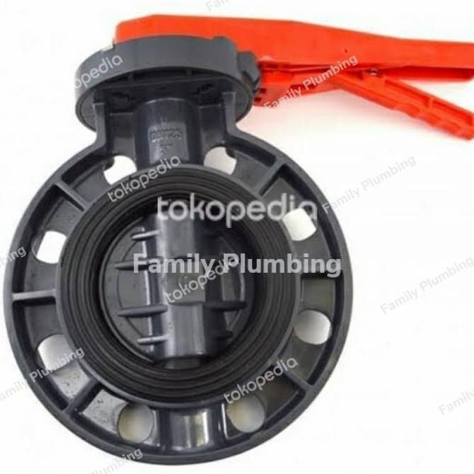 Butterfly Valve 21/2" 2,5 Inch Pvc Model Flange 10K Jis Butter Fly Engkol Lever 10K Jis Pvc 2 1/2" 2