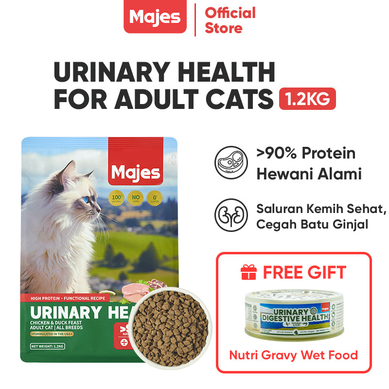 Majes High Protein Urinary Care Makanan Kucing Kering 1.2kg - Adult Dry Cat Food