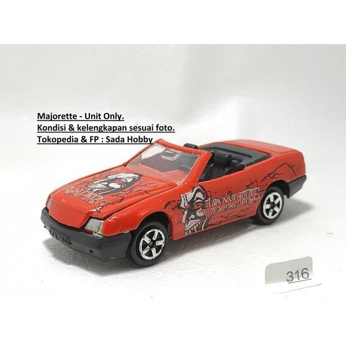 DIECAST MAJORETTE MERCEDES BENZ 500 SL CABRIOLET VAMPIRE MERAH UNIT ONLY SADHO