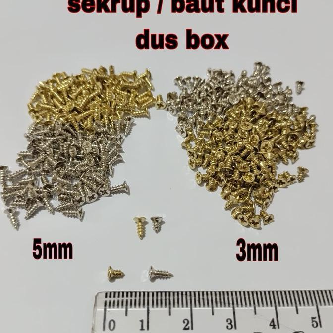 2000Pcs Baut 3Mm 5Mm / Sekrup Mini 3Mm 5Mm/ Sekrup Kunci Dus Box
