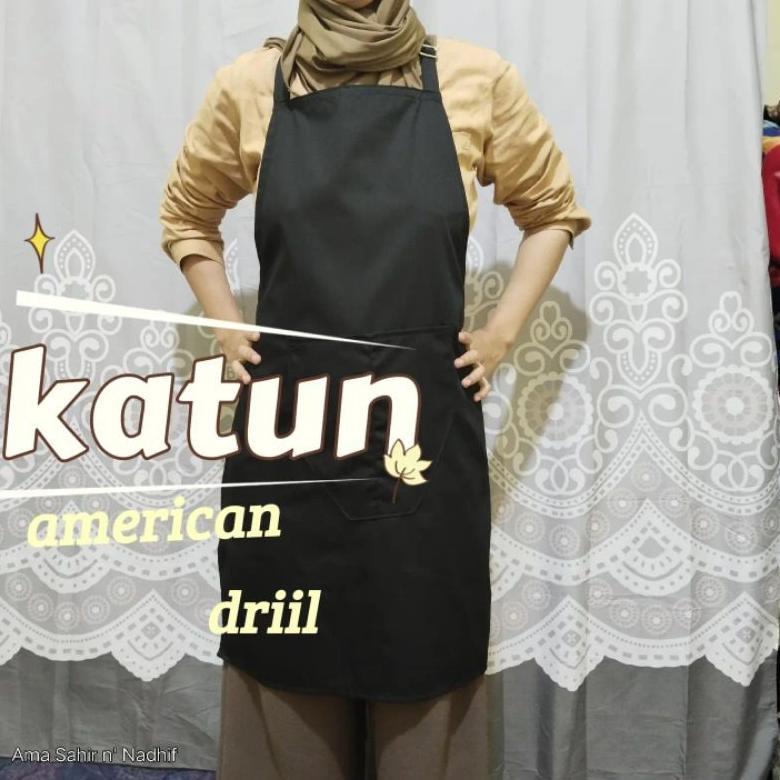 Celemek Masak Celemek Polos Apron Celemek/Apron Dapur Bahan Katun American Driil