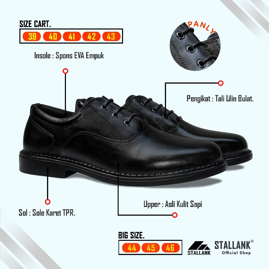 STALLANK || Sepatu Pantofel Panly Pria Kulit
