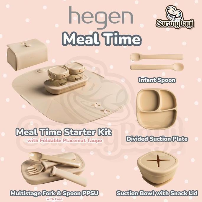 Bestseller- Hegen Meal Time Taupe / Alat Makan Piring Mangkok Sendok Garpu Anak Bayi Hegen / Mealtim