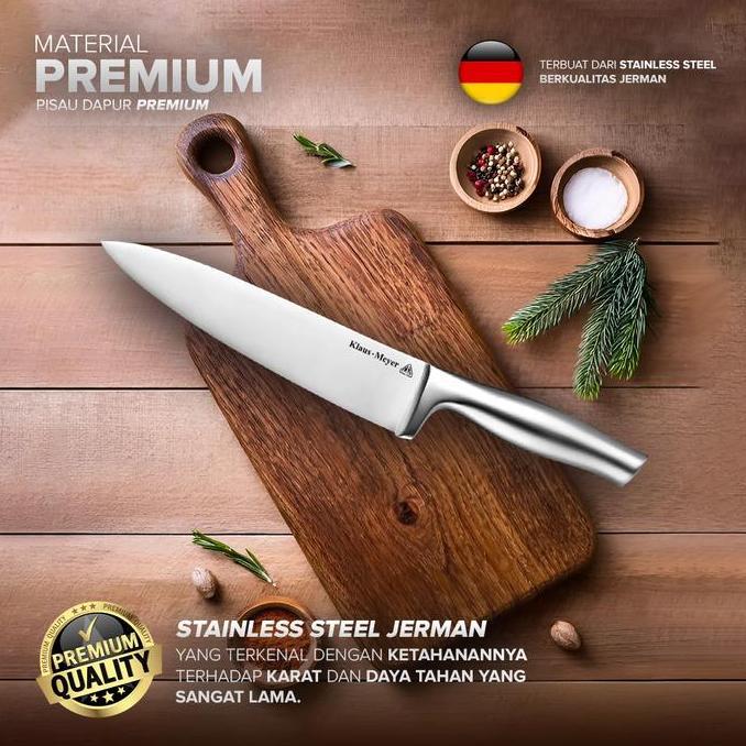 Klaus-Meyer Chef Knife Pisau Dapur Profesional Stainless Steel Super Tajam Triple Riveted Kitchenwar