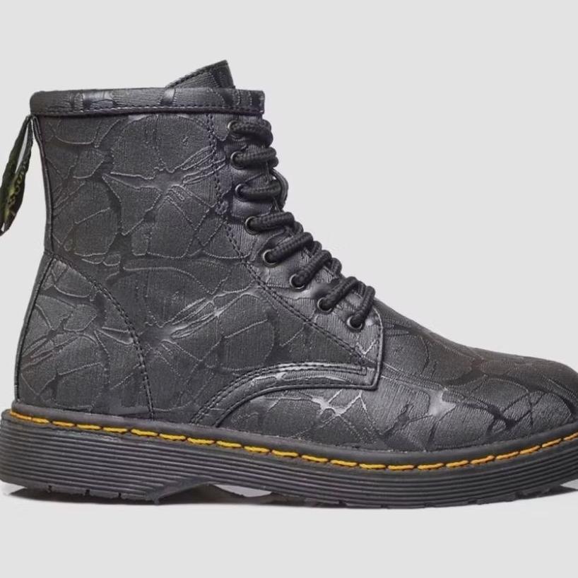 Blackmaster - Sepatu Docmart Tinggi Boots Pria 8 Hole Hitam